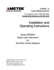 Ametek DR22X0 Series Installation And Operating Instructions Manual