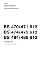 Gaggenau BS 475 612 Installation Instructions Manual