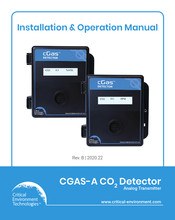Critical Environment Technologies CGAS-A-CO2-5K Installation & Operation Manual
