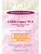 Deltec CADD-Legacy PCA 6300 Operator's Manual