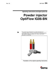 Gema OptiFlow IG06-BN Operating Instructions And Spare Parts List