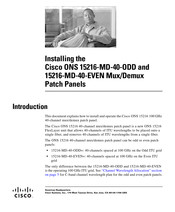 Cisco ONS 15216-MD-40-EVEN Install Manual