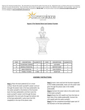 Sunnydaze Decor Square 2-Tier Assembly Instructions