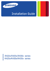 Samsung MultiXpress X425 SERIES Installation Manual