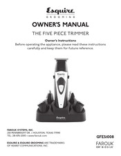 Farouk ESQUIRE GROOMING GFES1008 Owner's Manual