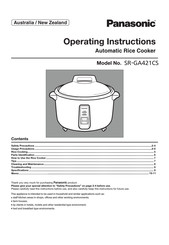 Panasonic SR-GA421CS Operating Instructions Manual