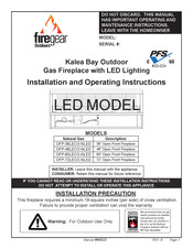 Firegear KALEA BAY Installation And Operating Instructions Manual
