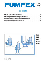 Pumpex K 80 Starting And Operating Instructions