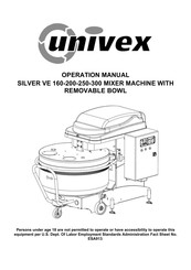 Univex Silver VE 250 Operation Manual