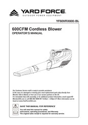 Yard force YF60VRX600-BL Operator's Manual