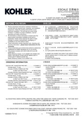 Kohler ESCALE K-23076T-CPS Installation Instructions Manual