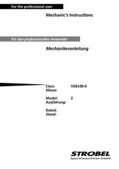 Strobel VEB100-6 2 Mechanic's Instructions