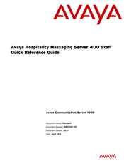 Avaya HMS 400 Quick Reference Manual