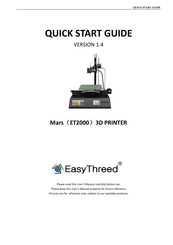 EasyThreed ET2000 Quick Start Manual