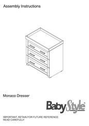 BABYSTYLE Monaco Dresser Assembly Instructions Manual