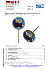 SIKA SolarTemp LC Operating Manual