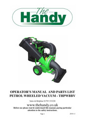The Handy THPWBBV Operator's Manual And Parts List