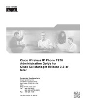 Cisco 7920 - Unified Wireless IP Phone VoIP Administration Manual