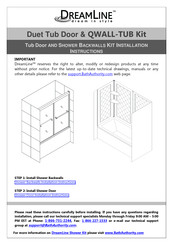 Dreamline QWALL TUB Installation Instructions Manual