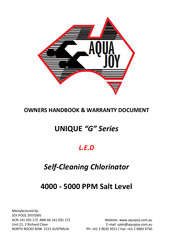 JOY POOL SYSTEMS AQUA JOY G Series Owner's Handbook Manual
