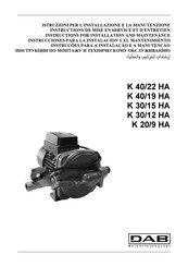 DAB K 40/22 HA Instruction For Installation And Maintenance