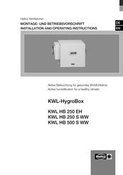 Helios HygroBox KWL HB 250 EH L Installation And Operating Instructions Manual