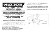 Black & Decker CCS818 Batterie Powered Chainsaw - Tac 
