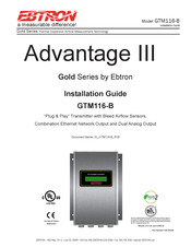 Ebtron Advantage III Gold Series Installation Manual