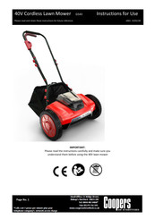 Coopers of Stortford G543 Instructions For Use Manual
