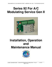 Peaktronics 92 Series Installation, Operation And Maintenance Manual