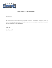 Sport Scope Quick Scope 11 Instructions Manual