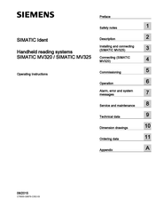 Siemens SIMATIC MV325 Operating Instructions Manual