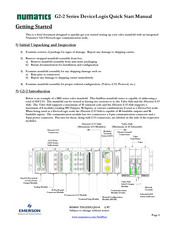 Emerson Numatics DeviceLogix G2-2 Series Quick Start Manual