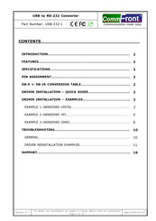 CommFront USB-232-1 Manual