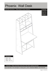 Argos Home Phoenix Wall Desk 455/5991 Assembly Lnstructions