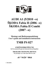 PROF SVAR TMB PS 027 User's Manual And Installation Instructions