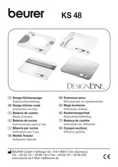 Beurer DesignLine KS 48 Instructions For Use Manual