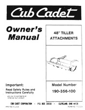 Cub Cadet 190-356-100 Owner's Manual