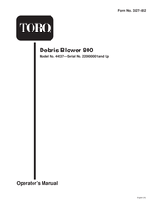 Toro Debris Blower 800 Operator's Manual