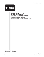 Toro Z Master TURBO FORCE Z453 Operator's Manual