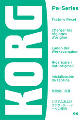 Korg PA Series Factory Reset