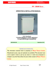 Shyam RF Series Operation & Installation Manual