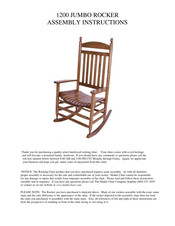 Hinkle Chair Company JUMBO ROCKER 1200 Assembly Instructions Manual