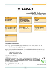 Arbor Technology MB-i35Q1 Quick Installation Manual