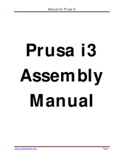 Prusa Research i3 Assembly Manual
