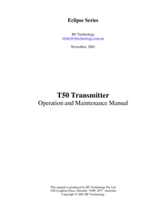 RF Technology T50 Operation And Maintenance Manual