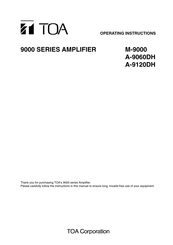 Toa 9000 Series Operating Instructions Manual