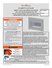 Blaze King CLARITY CL2714.SP Operation & Installation Manual