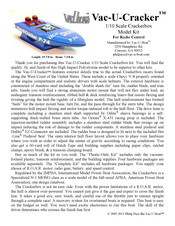 Vac-U-Boat Vac-U-Cracker Manual