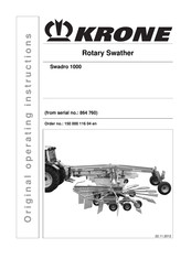 Krone Swadro 1000 Original Operating Instructions